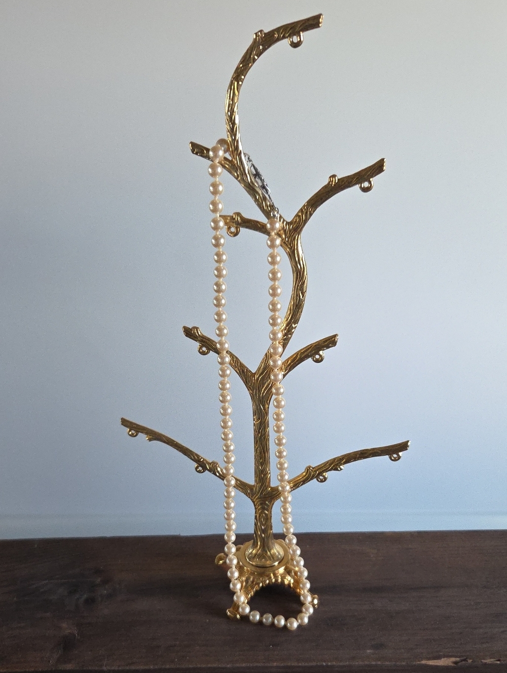 Gold Tree Jewelry Stand Holder - Decorative Necklace Organizer